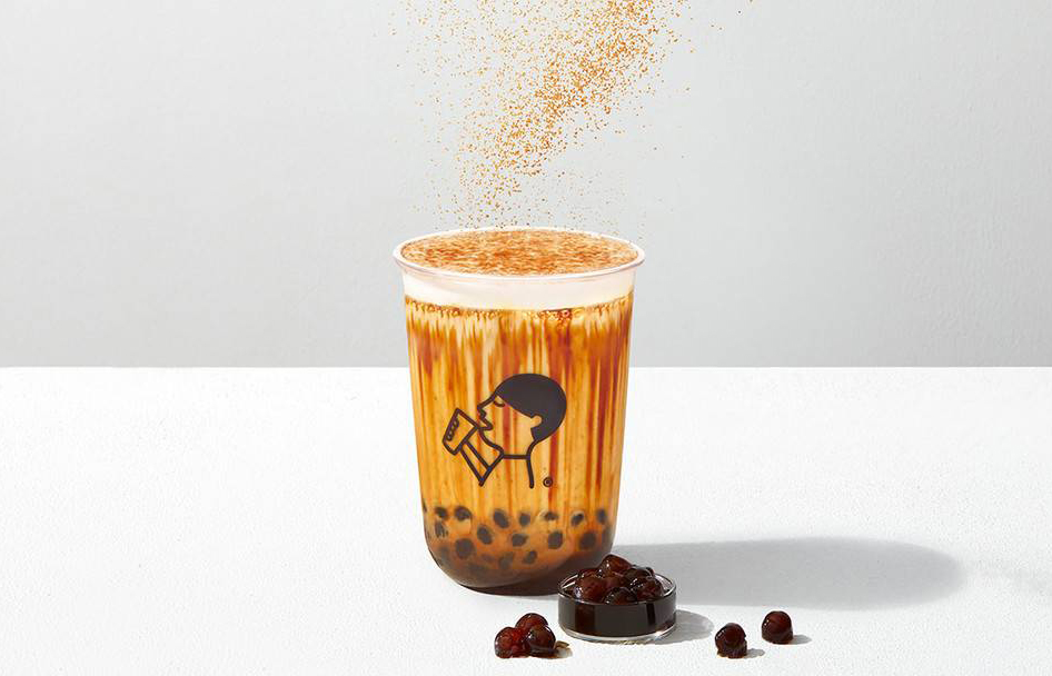 烤黑糖波波牛乳茶